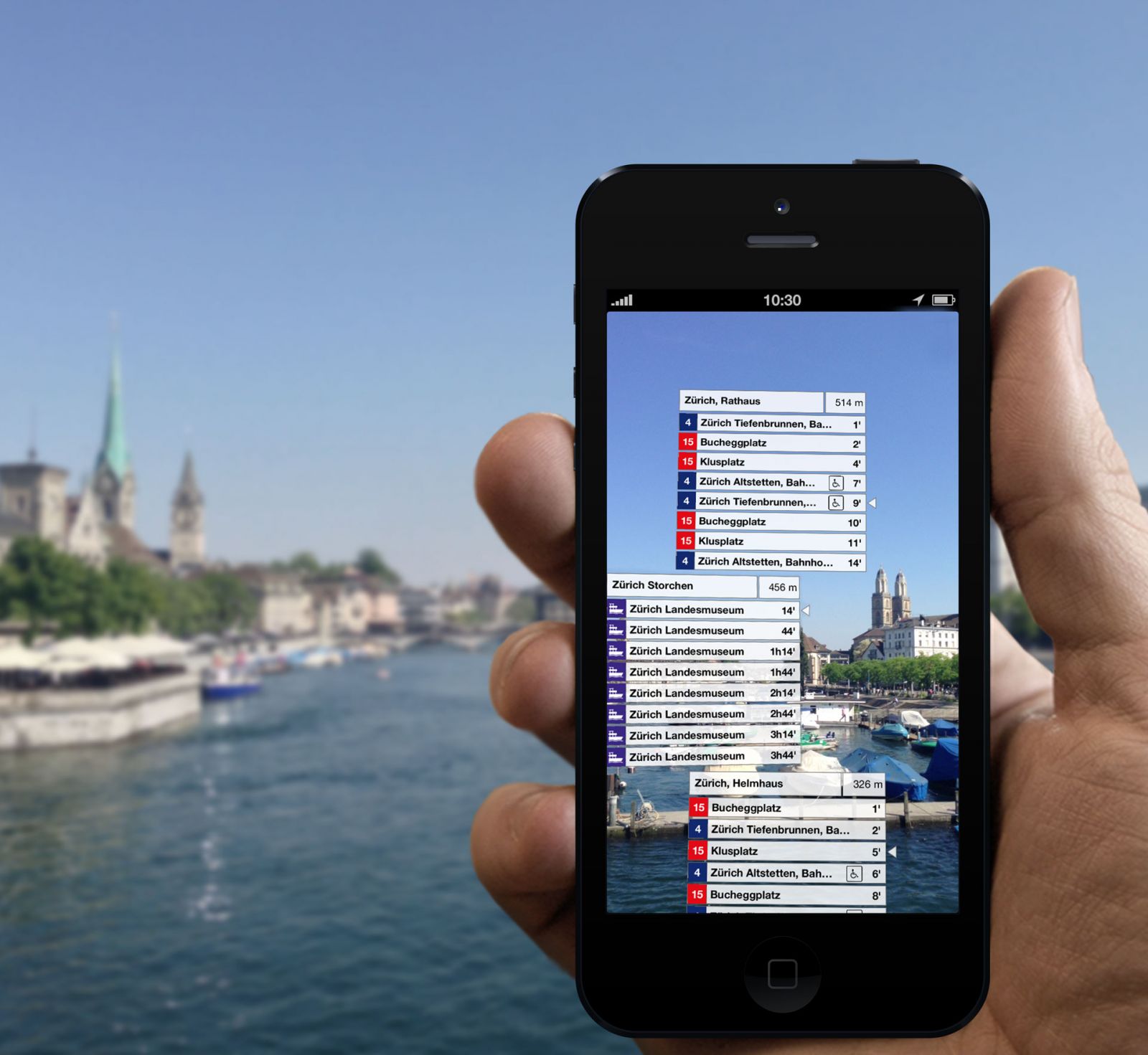 App Entwicklung (iPhone) und App Konzeption der Augmented Reality Fahrplans: Departures Switzerland